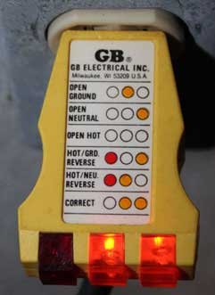 Photo of an inexpensive circuit tester